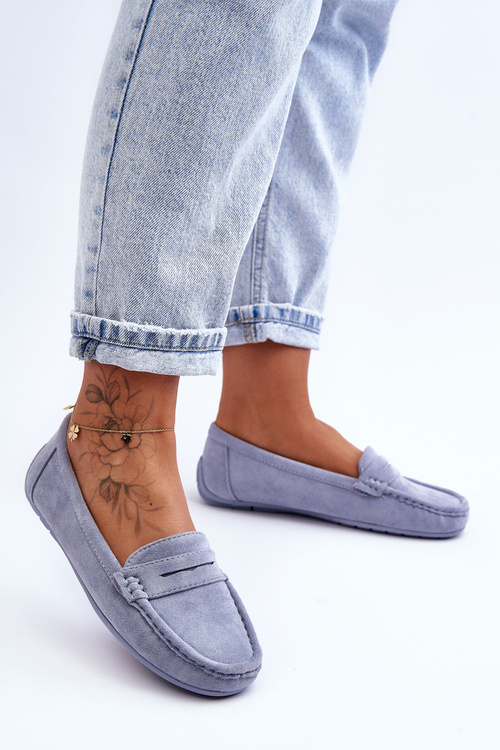 Women's Suede Moccasins Blue Lenvie