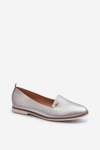 Women's Silver Flat Heel Loafers Enzla