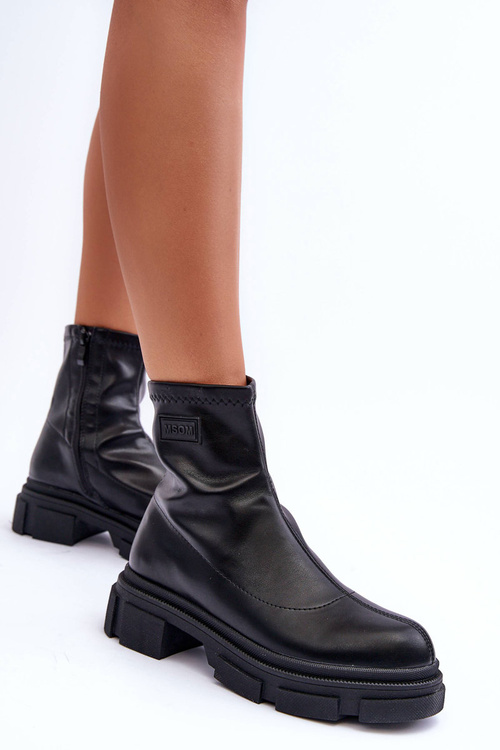Leather Classic Lined Boots Black Vergilia