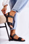 Women's Classic Sandals On A Flat Heel Black Catis
