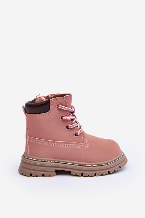 Children's Trapper Boots with a Zip Pink Bansi