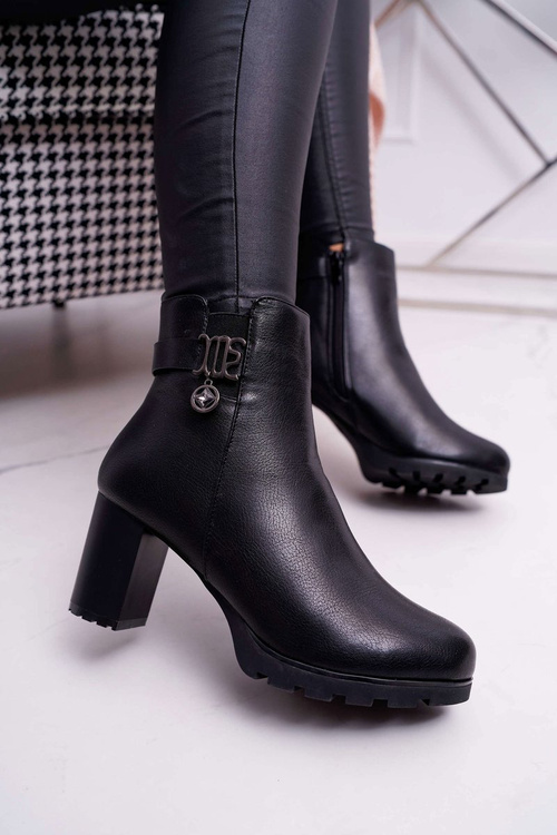 Women's High Stiletto Boots Padded Black Teleni