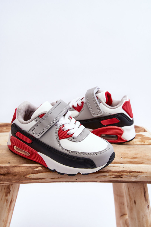 Children's Leather Platform Sports Shoes White-red Lori