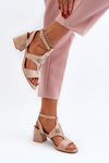 Low Heel Sandals in Nude Eleriva