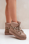 Suede Winter Boots Women With Thick Lacing D.Franklin DFSH375003 Taupe