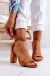 Suede Sandals On A Bar Camel Hattie