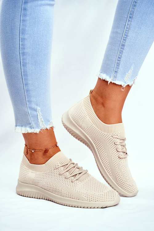 Sportowe Damskie Buty Lekkie Beżowe Glorias