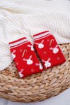 Women's Socks Christmas Antislip Warm Red With Reindeer