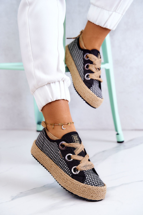 Women's Braided Sneakers Big Star JJ274393 Black
