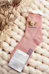 Thick Cotton Socks With Bear Pink