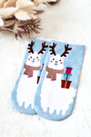Socks Lama With Gifts Blue