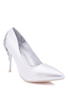 Women's Silver Stilettos with Ornament Larento