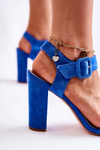 Classic Suede Sandals Blue Nelia