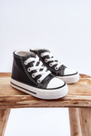 Children's Leather High Sneakers Black and white Marney