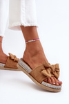 Women's Platform Sandals with Bow Camel Aflia