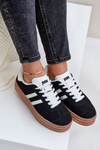 Damskie Sneakersy Na Platformie Czarne Egelia
