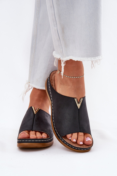 Comfortable women's wedges black Claribelle