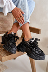 Women's sneakers with chunky sole black Nevela
