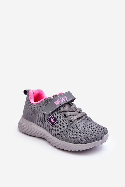 Buty Sportowe Dziecięce Na Rzep Szare Brego 22DZ23-4843