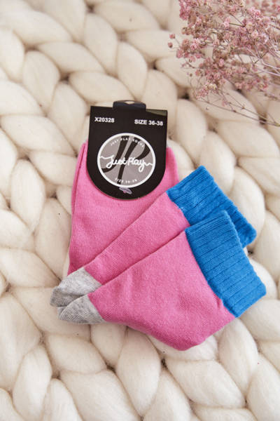 Women's Smooth Cotton Socks Dark Pink