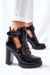 Women’s Ankle Boots Shiny Black Crocodille Bramshall