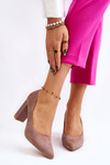 Suede Pumps On A Fashionable Heel Beige Estellia
