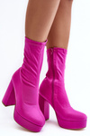 Women's High Heel Boots with Zip Fastening Fuchsia Peculia