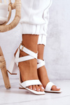 Elegant Sandals On A Block Heel White Michele