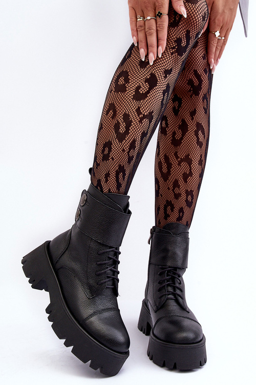 Leather Ankle Boots Women's Black Anceria