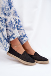 Espadryle Damskie Z Plecionką Czarne Vinceza 13625