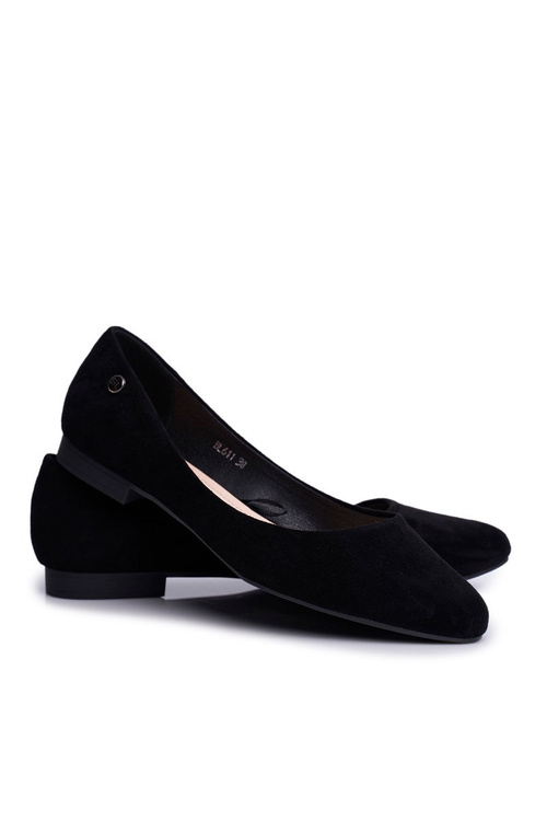 Women's Suede Ballerinas Sergio Leone BL611 Black Nemsis