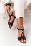 Flat Women's Sandals Black Willow