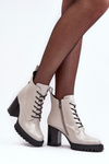 Lacquered Heel Boots with Insulation Light Grey SBarski MR870-54