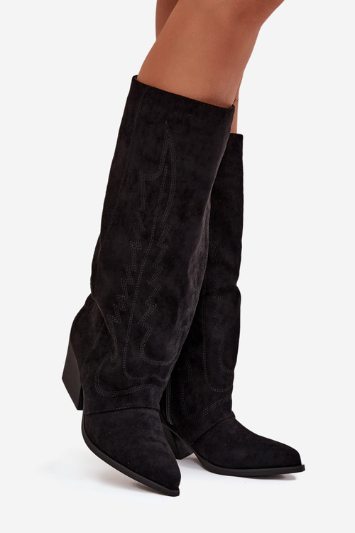 Women's Cowboy Boots with Zipper Black Isalina