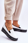 Leather Platform Slip-On Sneakers White Madeline