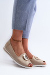Women's pumps with eco leather ornament in gold Biolita