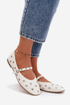 Women's Ballerinas With Silver Elements White Marivon