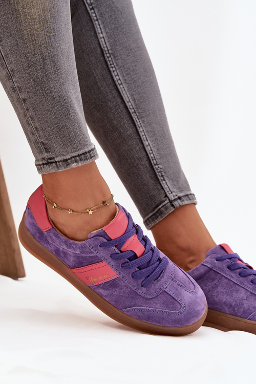 Suede Women's Sneakers Vinceza 79576 Purple