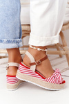 Wedge Sandals In Sailor Style Red La Isla Bonita