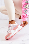 Sportowe Buty Sneakersy Różowo-Białe Revenge
