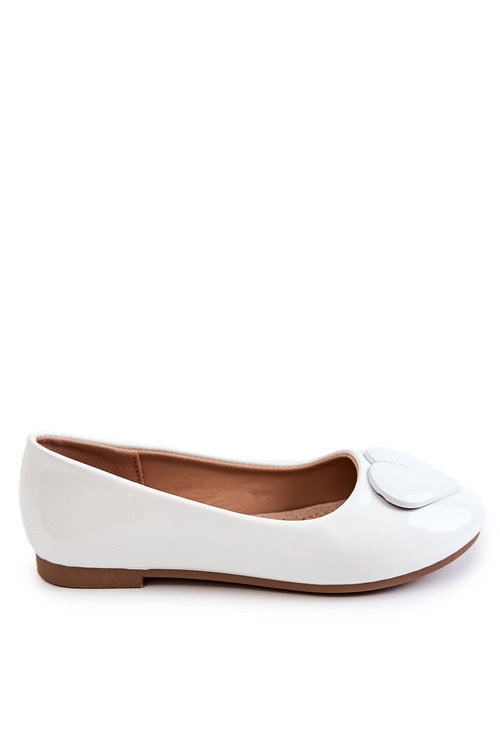 Lacquered Children's Ballerinas With Heart White Corty