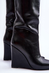 Leather Boots On Platform Black Delinn