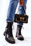 Zipped studded boots Black Sorela