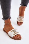 Women's White Sandals with Decoration Ollavia