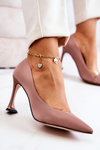 Fashionable Leather Stilettos Pink Tamira
