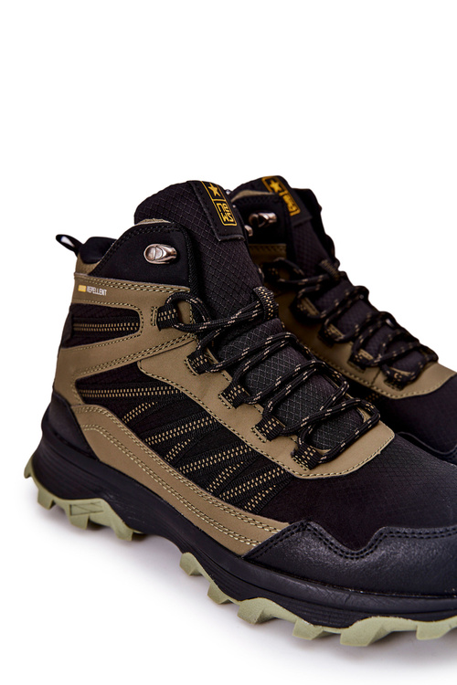 High-top Tiered Sports Shoes Khaki Deepmark