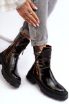Women's Glossy Leather Boots With Zippers Maciejka 06238-18 Black