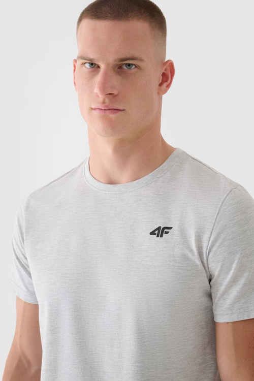 Men's Plain T-Shirt With Logo 4F Light Gray 4FWMM00TTSHM1843-27M