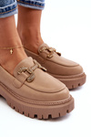 Women's Moccasins with Decoration Dark Beige Gargi