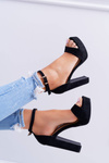Black SkyDream Platform Stiletto Sandals